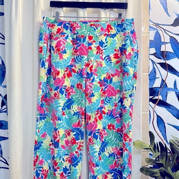 Women’s Lands’ End Floral Polyester & Spandex Wide Leg Beach Pants Size M(10-12) - Picture 2 of 8